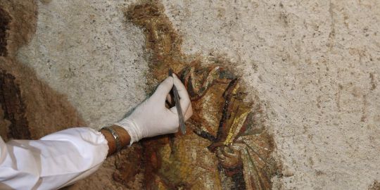 Des fouilleurs découvrent à Rome une spectaculaire mosaïque  Apollon-1