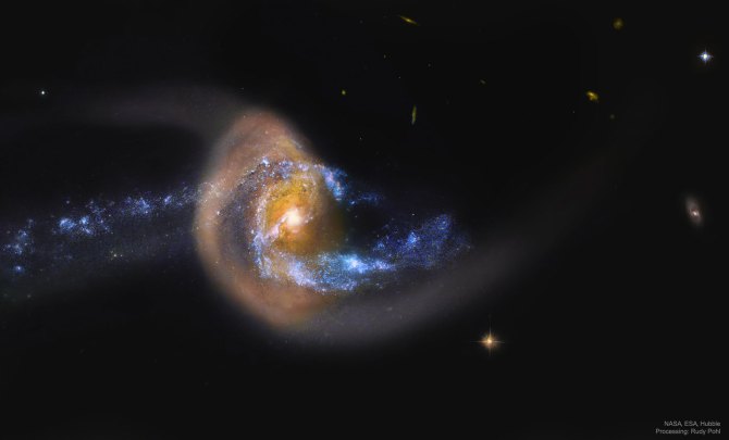 L’image du jour : Éclats d’étoiles après une collision avec une galaxie, NGC 7714 (vidéo) By Jack35 1-33